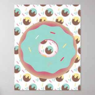 Frosted Doughnut Holes Sprinkles Wall Art Teal
