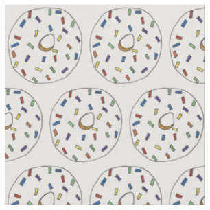 Frosted Doughnut Rainbow Sprinkles Doughnuts Food Fabric