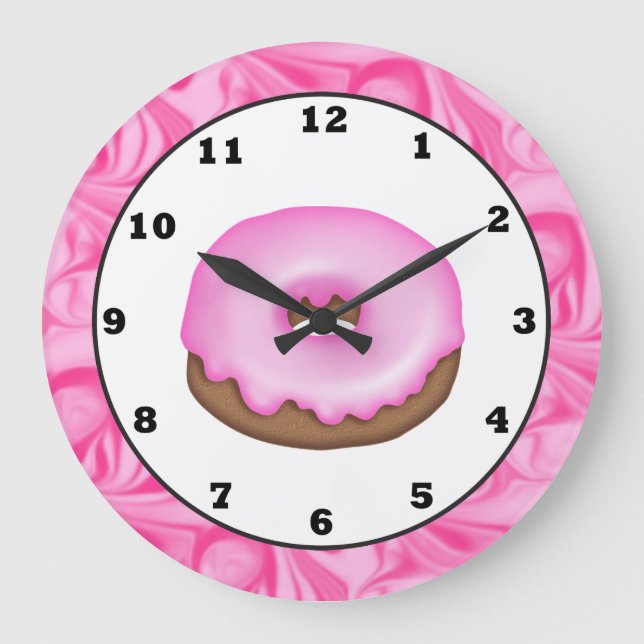 Frosted Doughnut sweet treat wall clock (Front)