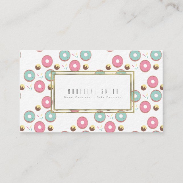 Frosted Doughnuts Baker Doughnut Cake Decorator Business Card (Front)