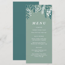 Frosted Eucalyptus Christmas Dinner menu 