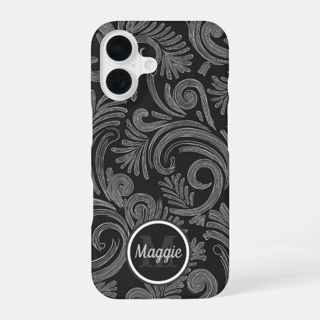 Frosted Ferns: Winter Whimsy iPhone 16 Case (Back)