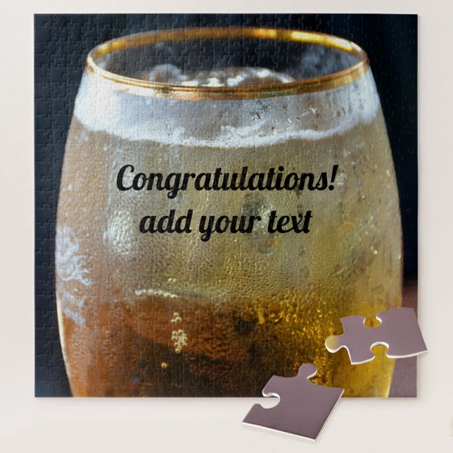 Frosted Glass Congratulations Customizable Jigsaw Puzzle (Creator Uploaded)