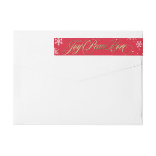 Frosted Greeting Holiday Address Label Red
