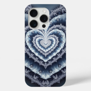 Frosted Heart Winter's Lace Fractal iPhone 15 Pro Case