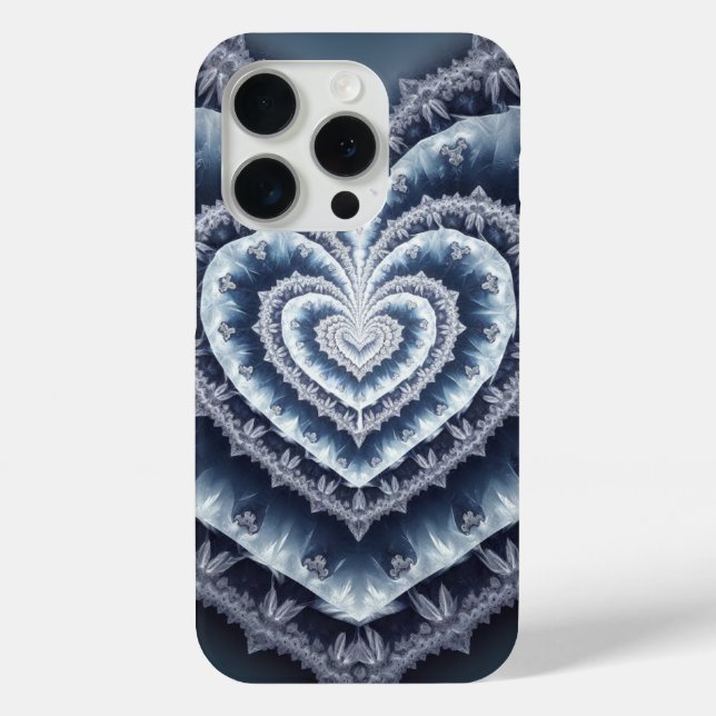Frosted Heart Winter's Lace Fractal Case-Mate iPhone Case (Back)