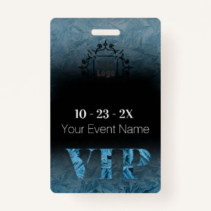 Frosted Ice on Black VIP with Logo Badge