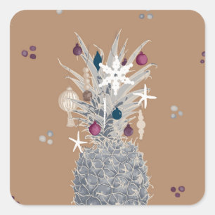 Frosted Island Pine, Sugar Plum  Square Sticker