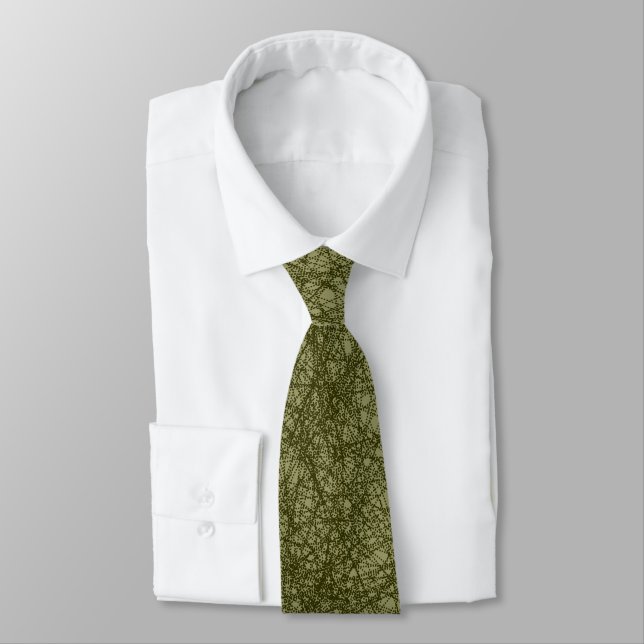 Frosted lines - Murky Green on Khaki Tie (Tied)
