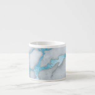Frosted Marble Blue Grey White Expresso Mug