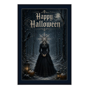 Frosted Midnight Halloween Enchantress Poster