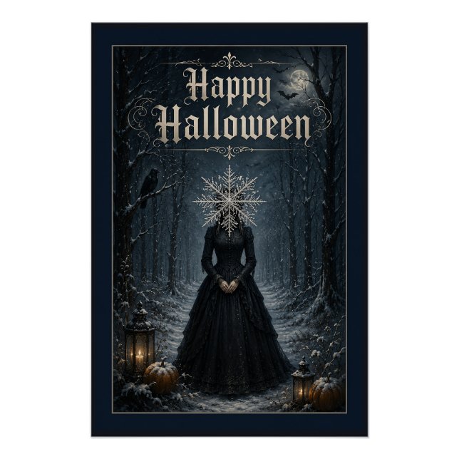 Frosted Midnight Halloween Enchantress Poster (Front)