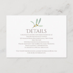 Frosted Mistletoe Winter Wedding Enclosure Card