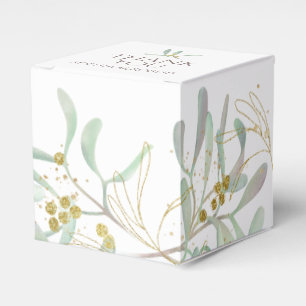 Frosted Mistletoe Winter Wedding Favor Box