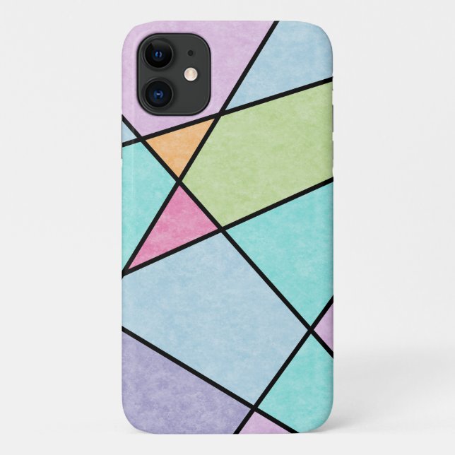 Frosted pastel Abstract Geometric Blue pink lilac Case-Mate iPhone Case (Back)
