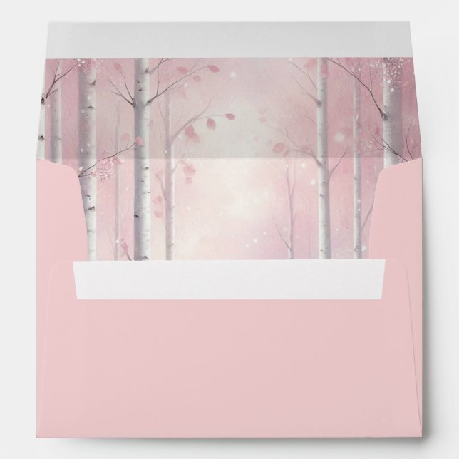 Frosted Petals in a Winter Woodland Wedding Envelope (Back (Bottom))