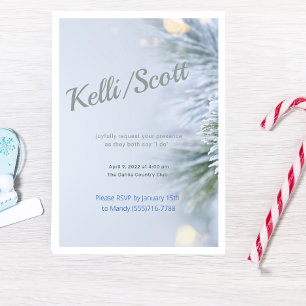 Frosted Pine Winter Wedding Invitation