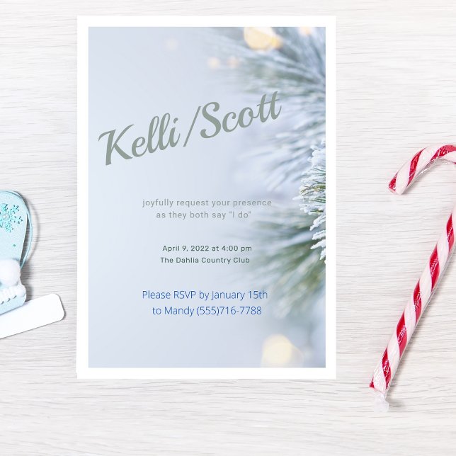 Frosted Pine Winter Wedding Invitation (Creator Uploaded)