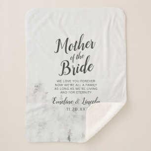 Frosted Pines To the Mother of the Bride Quote Sherpa Blanket