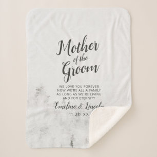 Frosted Pines To the Mother of the Groom Quote Sherpa Blanket