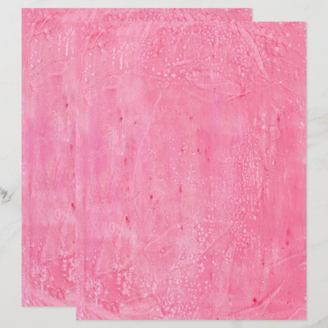 Frosted Pink Background Scrapbook Paper (Front/Back)