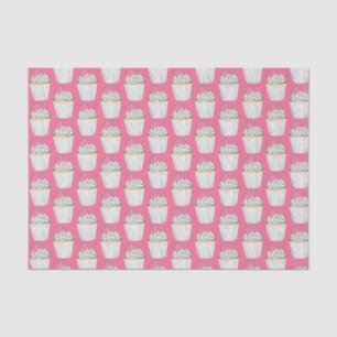Frosted Pink Heart Cupcake Sprinkles Dessert Love Tissue Paper
