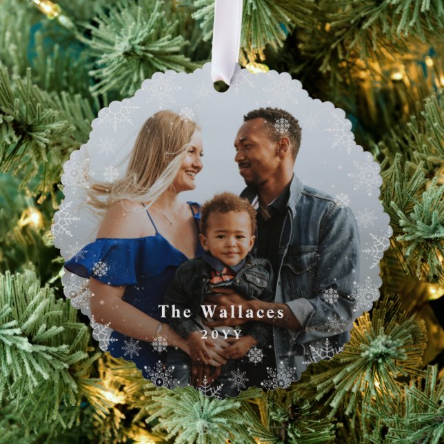 Frosted Season Photo Ornament Card (Insitu (Tree))