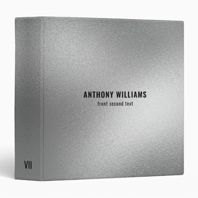 Frosted Silver Metallic Texture Binder (Front/Spine)