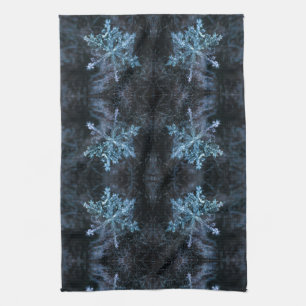 Frosted Snowflake Winter Pattern Holiday Charm Kitchen Towel