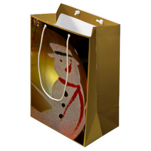 Frosted Snowman Christmas Ornament Gift Bag