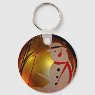Frosted Snowman Ornament Keychain