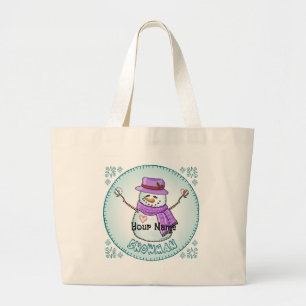 Frosted Snowman Tote Bag