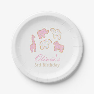 Frosted sprinkle Animal cookie party paper plate