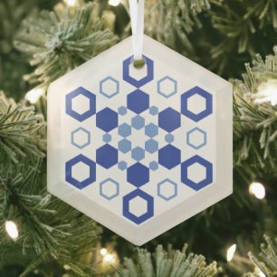 Frosted Symmetry Glass Ornament
