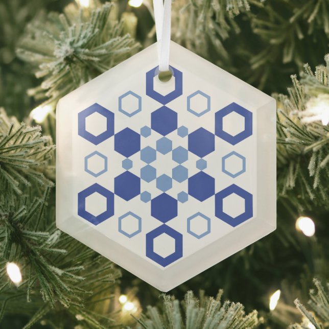 Frosted Symmetry Glass Ornament (Insitu)