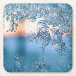 Frosted View Square Paper Coaster