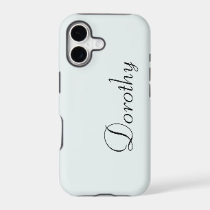 Frosted White Solid Colour Minimalist Name