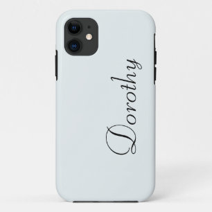 Frosted White Solid Colour   Minimalist Name iPhone 11 Case