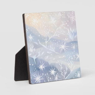 Frosted Window   Beautiful Snowing Winter Scene Plaque