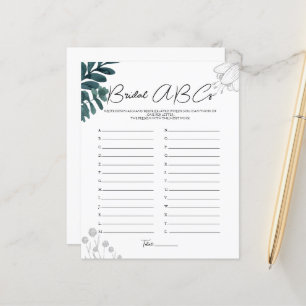 Frosted Winter - Silver - Bridal ABCs Game