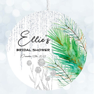 Frosted Winter - Silver - Multi-use Favor Sticker