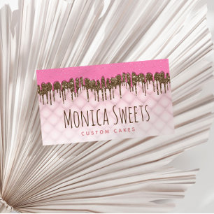 frosting drip fun script cake and sweets bakery business card