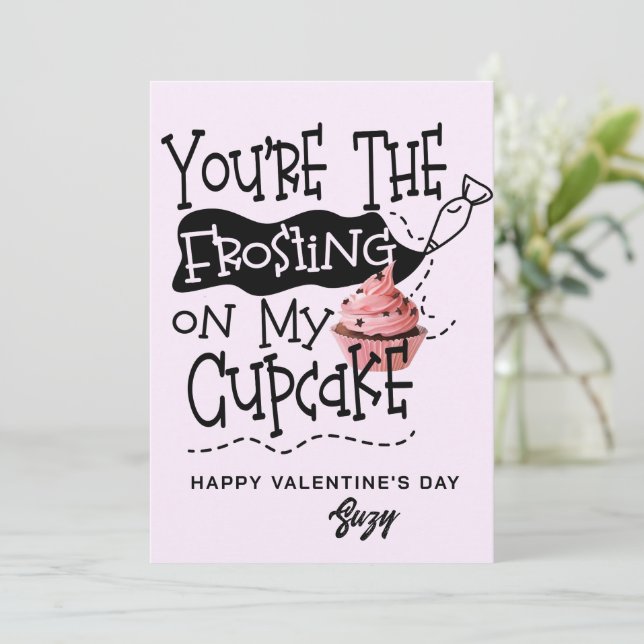 Frosting on My Cupcake Valentine Card (Standing Front)