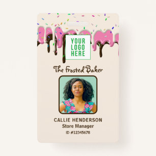 Frosting Pastry Bakery Logo Business Employee Badge