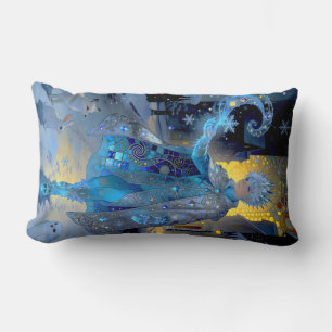Frostmaker of a Moonlit Street – A Winter Portrait Lumbar Pillow