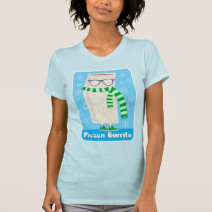Frosty and Frozen Burrito Funny Food Cartoon T-Shirt