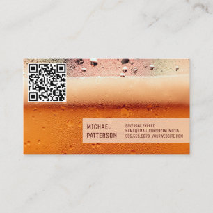 Frosty Beer Mug Restaurateur QR Code Business Card