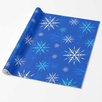Frosty Blue Snowflake Wrapping Paper