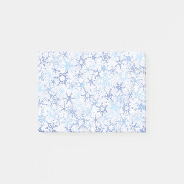 Frosty Blue Snowflakes Post-it Notes (Front)