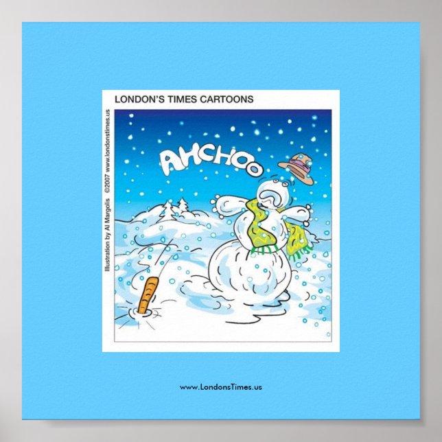 Frosty combat la grippe drôle affiche de Noël (Devant)